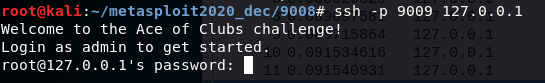 Metasploit Community CTF 2020 (Dec) Write-up: ace-of-clubs (port 9009)