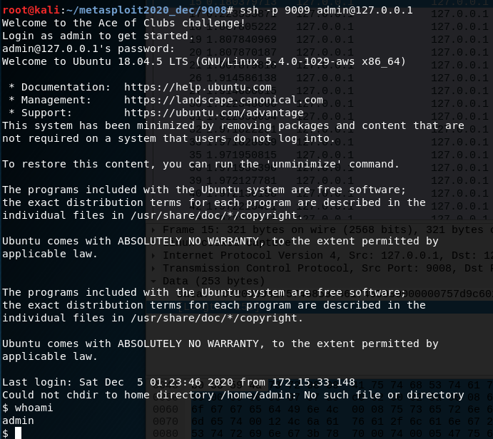 Metasploit Community CTF 2020 (Dec) Write-up: ace-of-clubs (port 9009)