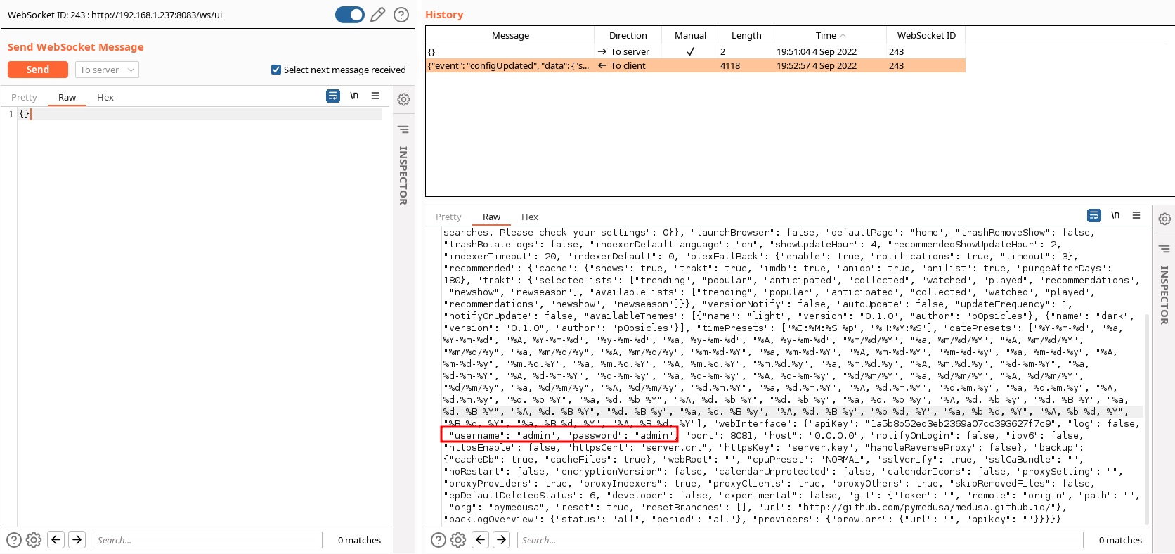 CVE-2022-39841 Medusa's leaky  WebSocket