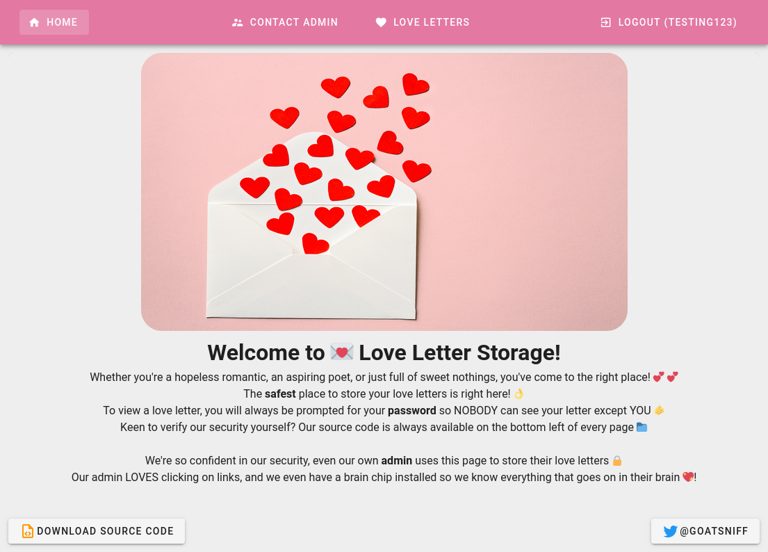 Intigriti February CTF Challenge: Love Letter Storage